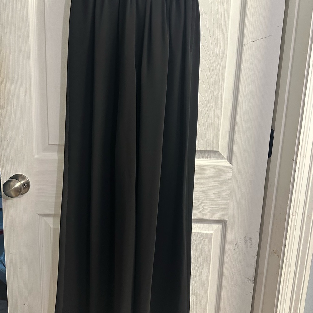 Adrianna Papell Black Pleated Wide Leg Jumpsuit